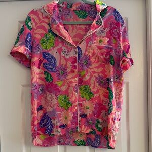 Lilly Pulitzer Pink Floral Pajama Top